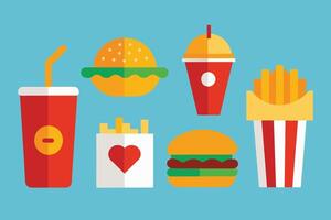 Fast food Icon Design Set vector