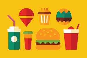 Fast food Icon Design Set vector