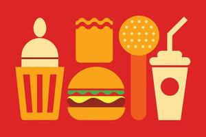 Fast food Icon Design Set vector