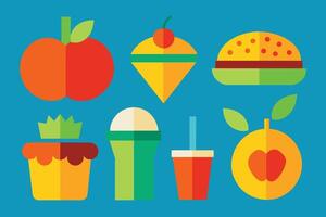 Many kinds of food Design Set vector