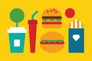 Fast food Icon Design Set vector