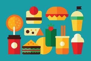 Many kinds of food Design Set vector