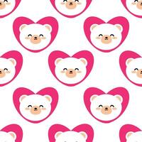 Seamless pattern with cute cartoon bears for fabric print, textile, gift wrapping paper. children's colorful vector, flat style vector