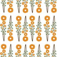 Seamless pattern with cute cartoon flowers, for fabric print, textile, gift wrapping paper. colorful vector for children, flat style