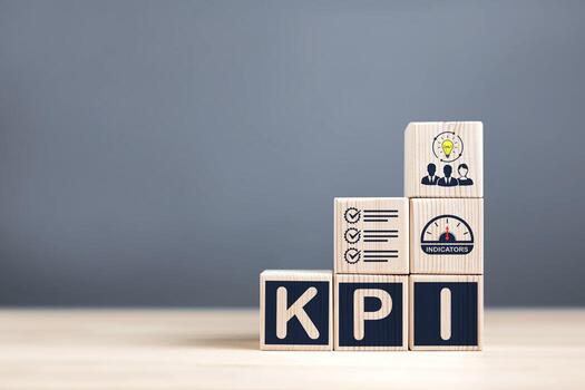 Key performance indicators KPI concept, and process setting goals for business success. Means to efficiency, and performance results from evaluation. with copy space photo