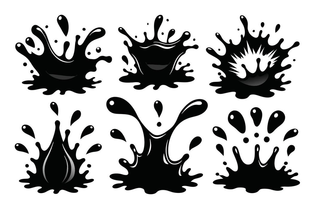 Water Splash Black And White Vector Art, Icons, and Graphics for Free