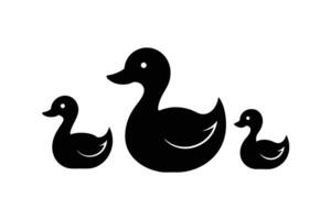 set of black simple duck icon design template vector isolated on white background