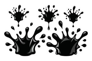 Set of black Splash water vector black set icon. Fresh droplet isolated black set icon. Vector illustration splash water on white background