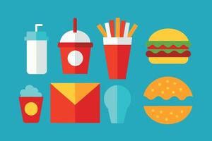 Fast food Icon Design Set vector