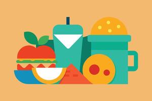 Many kinds of food Design Set vector