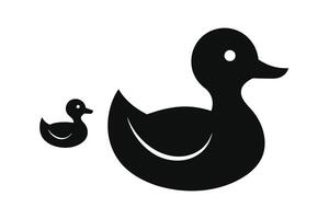 set of black simple duck icon design template vector isolated on white background