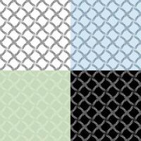 set of seamless patterns with checkered silhouettes of WILLOW tree leaves. Ornament for decoration and printing on fabric. Design element. Vector