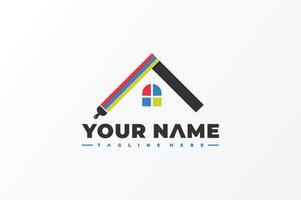 house paint brush logo vector