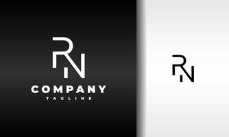 monograma inicial letra rn logo vector