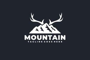 mountain deer antlers logo vector