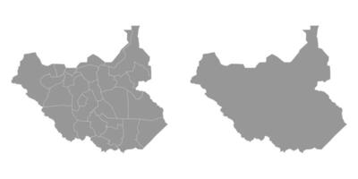 South Sudan map with administrative divisions. Vector illustration.