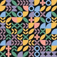 Modern abstract cover, colorful geometric background. Trendy Bauhaus pattern with geometric shapes, geometry graphics. Abstract geometric pattern design vector