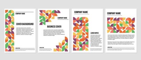 Collection of modern design poster flyer brochure cover layout template with abstract geometric graphic elements. Modern business project flyer with geometric shapes, neo geo abstract background. vector