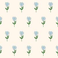 Flower Seamless Pattern. Simple Doodle Floral Textile Swatch. Flower Baby Fabric Print Decoration vector