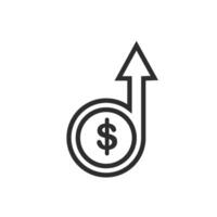 dinero y flecha arriba icono de financiero creciente vector elemento diseño modelo