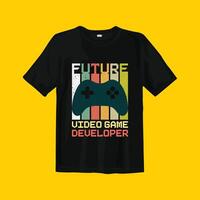 futuro vídeo juego desarrollador camiseta diseño vector