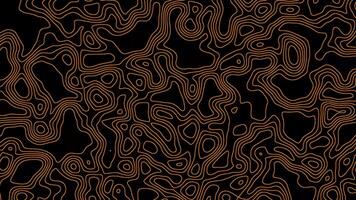 Abstract topographic animation with orange color and black background. Fit for motion graphic projects. video