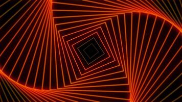 boucle carré vagues animation avec Orange néon Couleur et noir Contexte. parfait pour mouvement conception projets. video