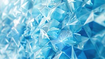 AI generated Geometric Blue Ice Texture Background. Crystal, Diamond, Wallpaper, Triangle, Graphic, Modern, Shape, Banner, Polygonal, Decoration photo