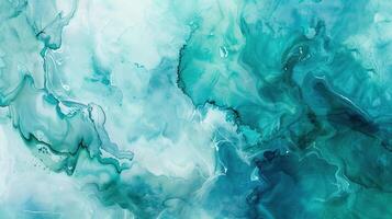 AI generated Abstract Watercolor Paint Background with Blue and Green. Liquid, Fluid, Texture, Background, Banner, Color, Cool, Draw, Ink, Marble, Marbled, Pattern photo