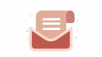 Footage video animation of mail message letter