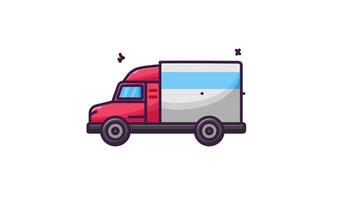 Animation of a Fast Moving Delivery Service Truck. Loop HD video. Transparent Background video