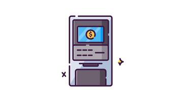 ATM Machine animation. Loop HD video. transparent background video