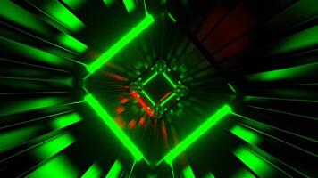 Red and Green Corrugated Neon Strobe Tunnel Background VJ Loop video