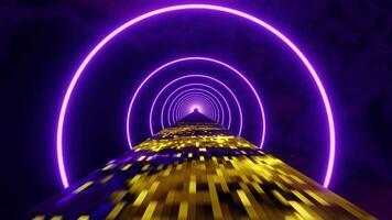 Purple and Gold Space Bridge Background Loop Animation video