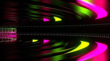 Movement Along The Pink and Lime Neon Ring Background VJ Loop video