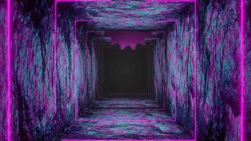 Pink and Cyan Circular Saw Tunnel Background VJ Loop Animation video