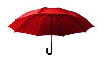 AI generated Red umbrella PNG. Umbrella isolated. Red umbrella for protection against rain PNG