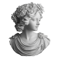 AI generated Ancient Greek bust of a woman with a blindfold on her eyes PNG. Marble bust of a woman. Ancient roman bust png