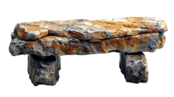 AI generated Old stone bench PNG. Ancient Greek or ancient roman bench PNG. Ancient Greek architecture. Old roman stone bench png