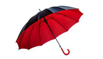 AI generated Red umbrella PNG. Umbrella isolated. Red umbrella for protection against rain PNG