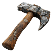 AI generated Old rusty axe PNG. Pick axe top view isolated. Pick axe flat lay PNG. Pick axe for gardening png