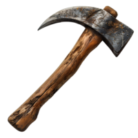 AI generated Old rusty axe PNG. Pick axe top view isolated. Pick axe flat lay PNG. Pick axe for gardening png