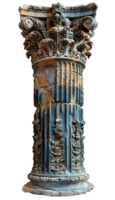 AI generated Ancient Greek column PNG. Tall Ancient Greek pillar isolated. Doric column PNG. Ionic column PNG. Corinthian column png. Ancient Greek architecture png