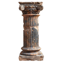 AI generated Old greek column PNG. Greek column isolated. Doric column PNG. Ionic column PNG. Corinthian column PNG. Ancient Greek architecture png