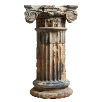 AI generated Old greek column PNG. Greek column isolated. Doric column PNG. Ionic column PNG. Corinthian column PNG. Ancient Greek architecture png