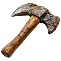 AI generated Old rusty axe PNG. Pick axe top view isolated. Pick axe flat lay PNG. Pick axe for gardening png