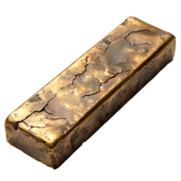 AI generated Bronze bar PNG. Bronze ingot isolated. Reflective bronze bar for smelting PNG. Bronze top view flat lay isolated png