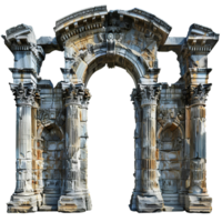 AI generated Ancient Greek arch of triumph PNG. Ancient Greek architecture including he Doric order, the Ionic order, and the Corinthian order PNG