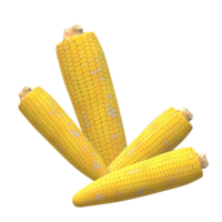 Corn vegetable 3d rendering png