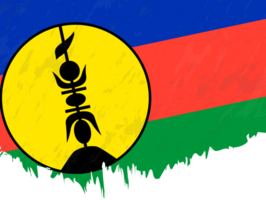 grunge-stijl vlag van nieuw caledonië. png